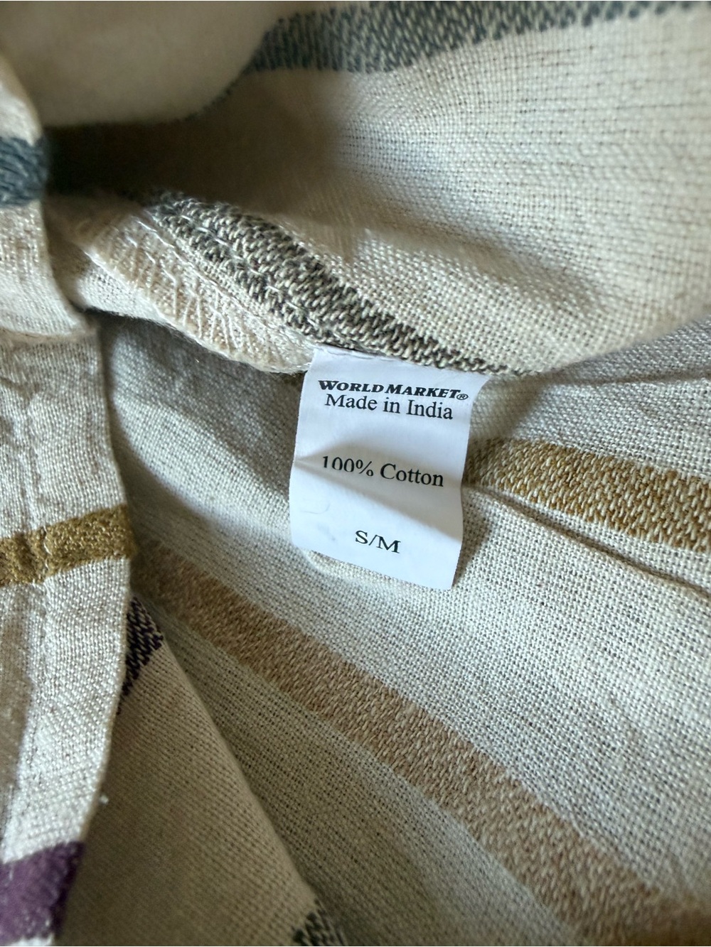 World Market Striped Romper Boho Neutral Tie Waist Wide Leg S/M - Picture 7 of 7